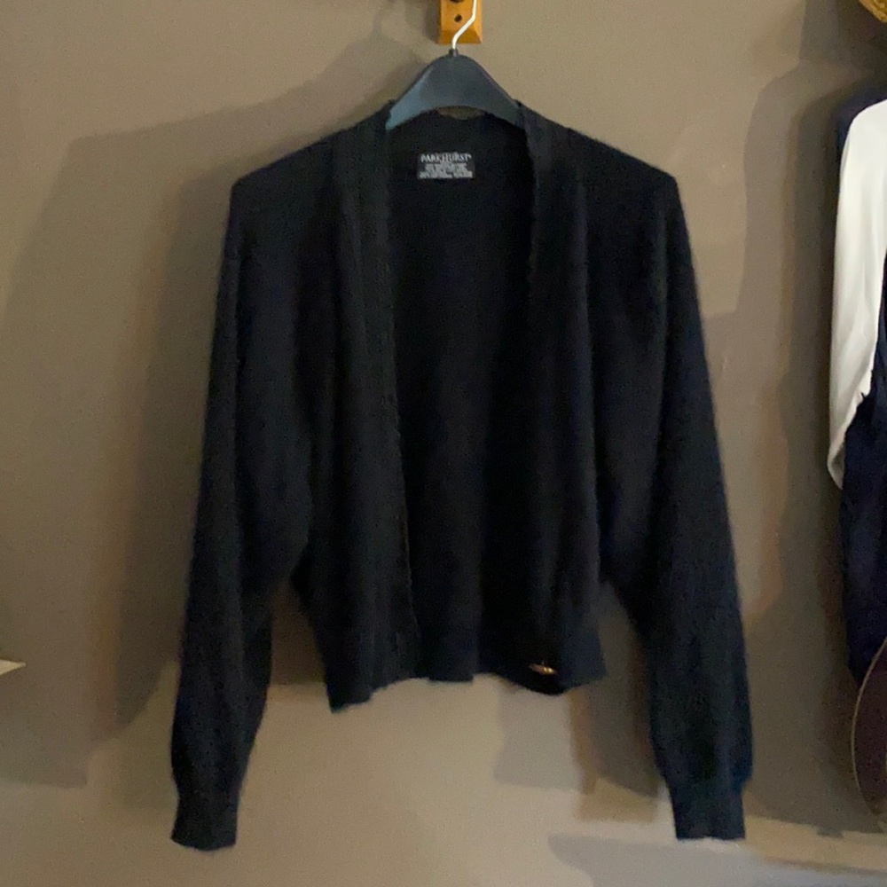 Vintage Black Angora Cardigan